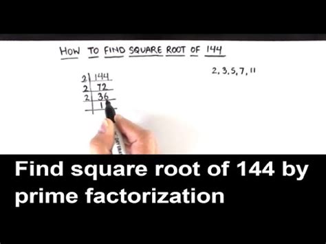 How To Find Square Root Of 144 By Prime Factorization Square Root Of