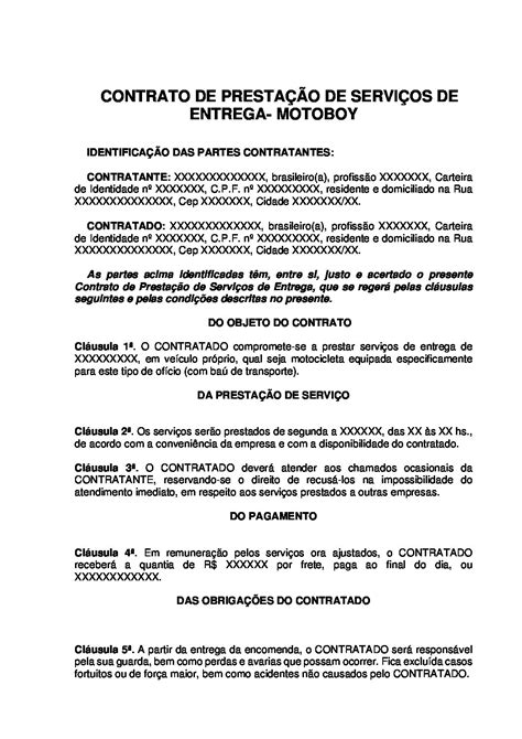 Modelo De Contrato De Fornecimento De Material Relação Materiais