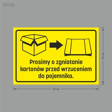 Prosimy o Zgniatanie Kartonów 2030 cm naklejka DY0L graficzny pro