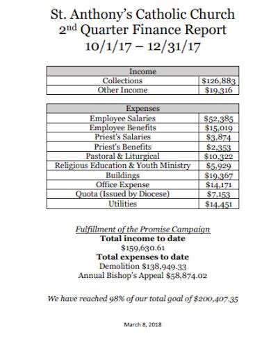 10+ Church Income and Expense Report Templates in PDF | DOC | XLS