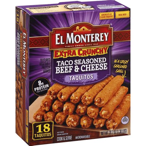 El Monterey Taquitos Taco Seasoned Beef Cheese Extra Crunchy Shop