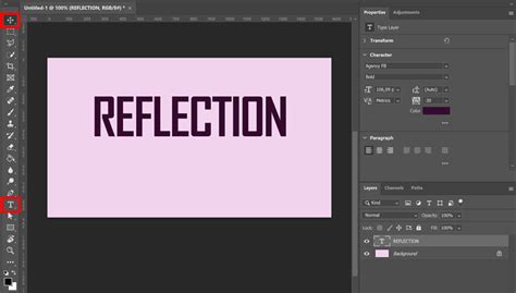 Create a long text reflection in Photoshop - Edit with Kim