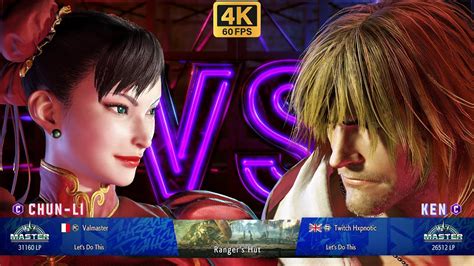 Sf6 💥 Valmaster Chun Li Vs Twitch Hxpnotic Ken 💥 4k Action 💥 Street