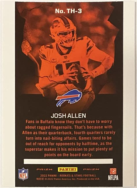 Josh Allen 2022 Panini Rookies Stars Football Buffalo Bills Silver