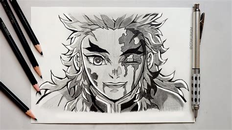 How To Draw Kyojuro Rengoku Easy Demon Slayer Sketches Best Anime