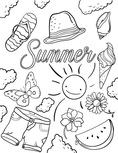 Free Summer Coloring Page Summer Coloring Pages Summer Coloring