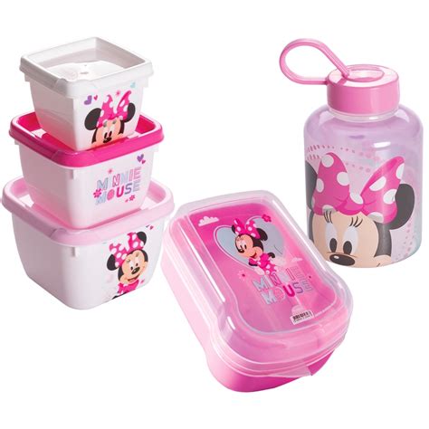 Kit Lanche Escola Minnie Garrafa Potes Lancheira Infantil Shopee Brasil