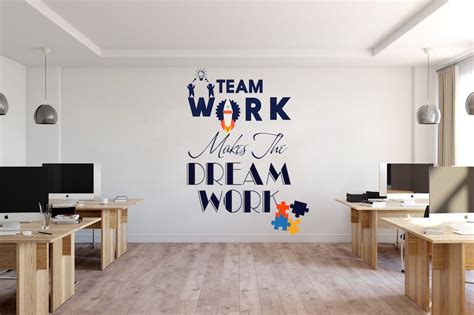 Office Decor Office Wall Art Teamwork Stickers Teamwork Etsy