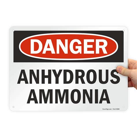 Smartsign Aluminum Osha Safety Sign Legenddanger Anhydrous Ammonia