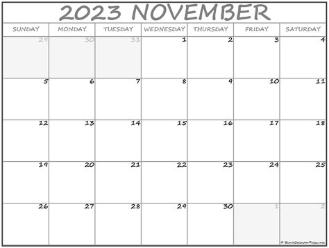 November 2023 Calendar Free Printable Calendars