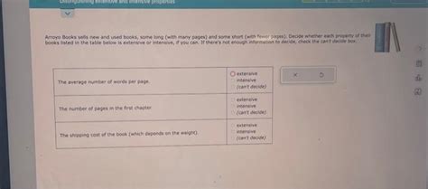 Solved Distinguishing Extensive And Intensive Properties Chegg