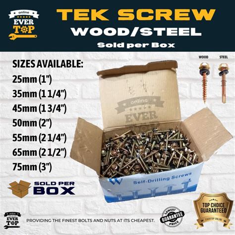 TEK SCREW FOR WOOD STEEL SOLD PER BOX Text Screw Tex Screw Tekscrew