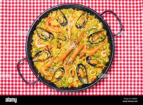 Lobster Spanish Paella With Seafood High Resolution Stock Photography