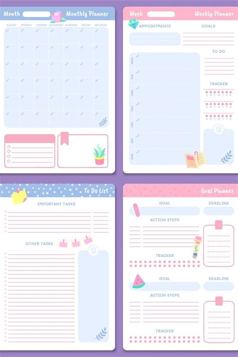 Cute Planner Templates Weekly Monthly And Yearly 1009672