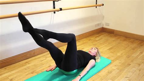 Pilates Single Leg Stretch On The Pilates Ball Youtube