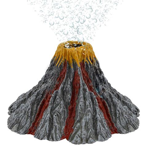 Uniclife Aquarium Volcano Ornament Kit With Air Stone Bubbler Fish Tank