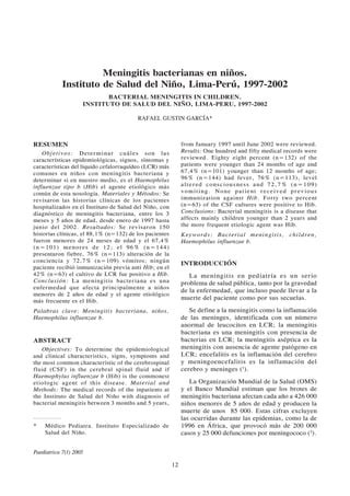 Meningitis bacterianas en niños PDF