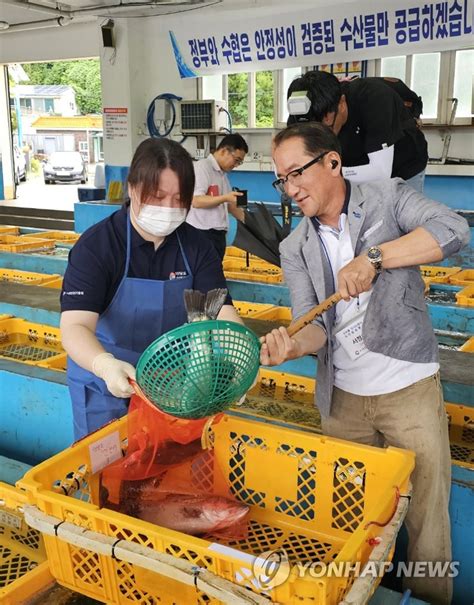 수산물 방사능 검사 경남도민 참관 행사 연합뉴스