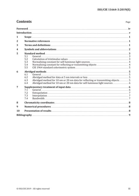 ISO CIE 11664 3 2019 Colorimetry Part 3 CIE Tristimulus Values