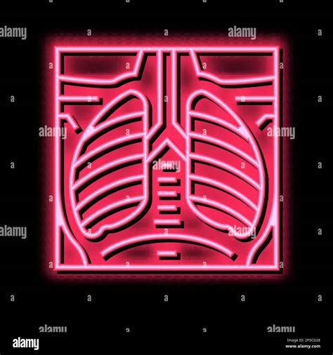 Lungs X Ray Neon Glow Icon Illustration Stock Vector Image Art Alamy