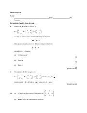 Matrices Quiz With Solutions Pdf Matrices Quiz Name Date Per