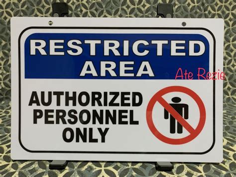 RESTRICTED AREA AUTHORIZED PERSONNEL ONLY PVC WALL SIGNAGE 7.8x11 ...