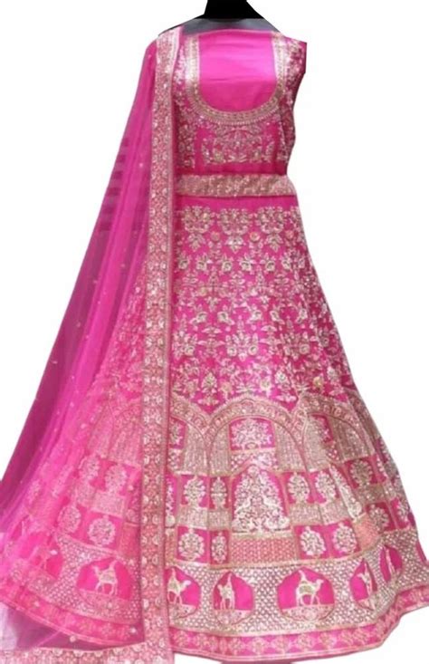 Pink Silk Embroidered Bridal Lehengas Size Free Size At Rs 15500 In