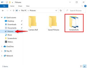 Where are screenshots saved? Change their location in Windows 10