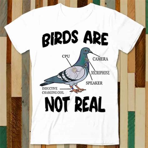 Pigeon Birds Are Not Real Funny Bird Spies Conspiracy Theory T Shirt