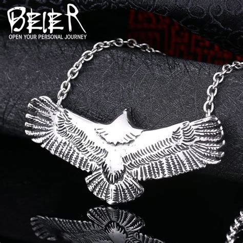 Beier New Store 316l Stainless Steel Pendant Necklace Men Huge Ealge