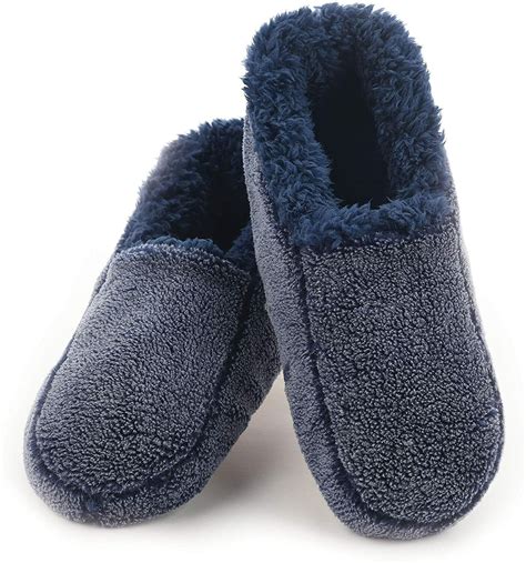 Snoozies Mens Two Tone Fleece Lined Slippers Comfortable Slippers For