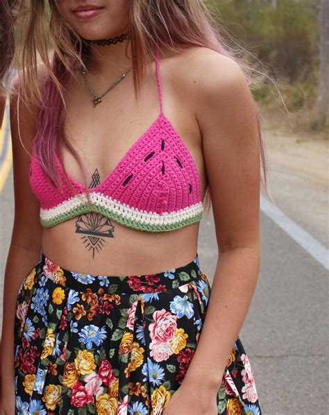 Watermelon Crochet Bikini Top Etsy