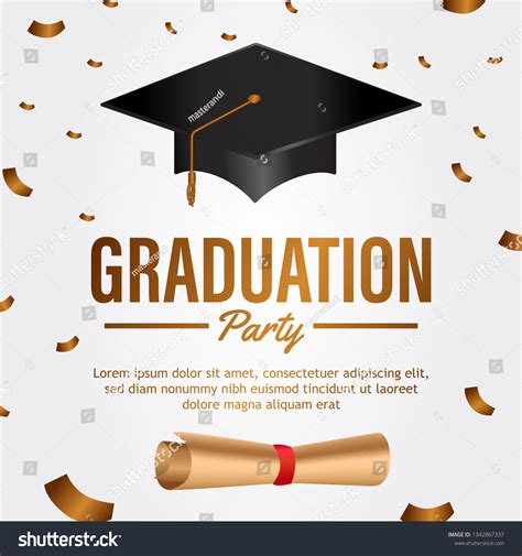 Luxury Graduation Party Invitation Card Hat Stock Vector (Royalty Free ...