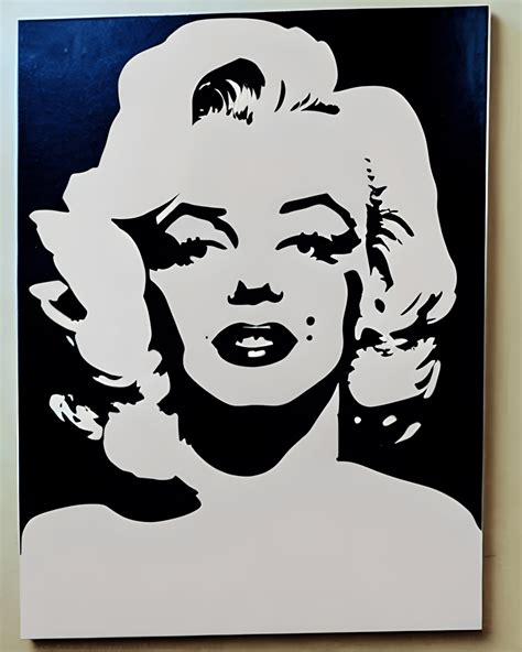 Marilyn Monroe Portrait Stencil Art · Creative Fabrica