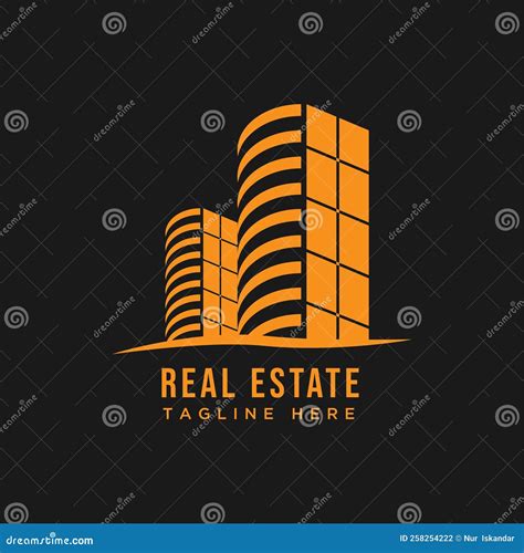 Construction Building Real Estate Logo Design Template Stock