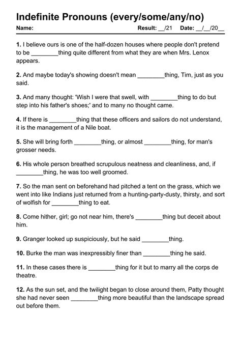 101 Printable Indefinite Pronouns Pdf Worksheets With Answers Grammarism