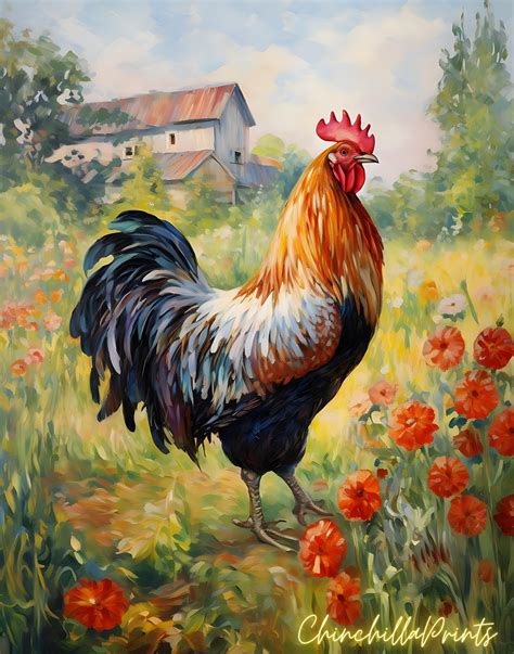 Rooster Art Print Rooster Wall Art Rooster Watercolor Colorful Rooster Kitchen Art Print, Bird ...