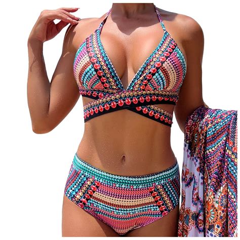 High Waist Bikinis Sexy Three Piece Set Bikini Set Cover Split