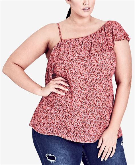 City Chic Trendy Plus Size One Shoulder Top Macy S