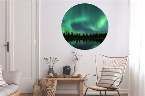 Wallpaper Circle Aurores Bor Ales Arbre Lac Alaska Cm