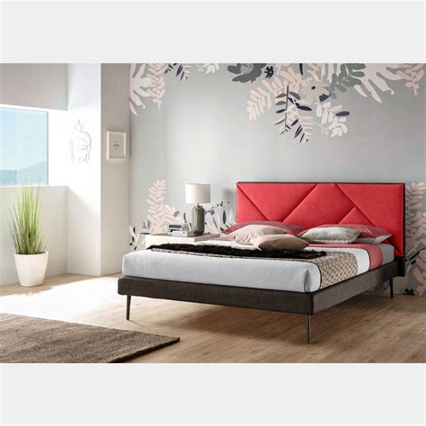 Letto Matrimoniale King Size Wolverine In Ecopelle Rubino E Carbone