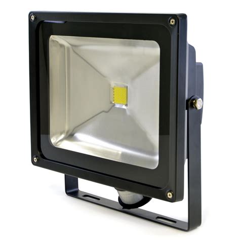 Outdoor Led Security Floodlight With Pir Sensor 50 Watt Black