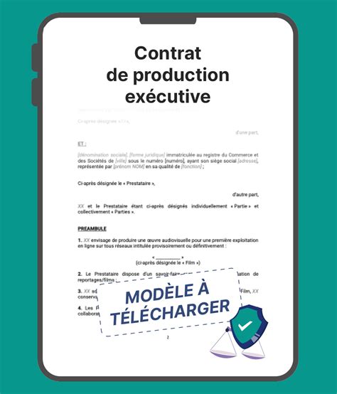 Contrat de production exécutive modèle à télécharger 2023