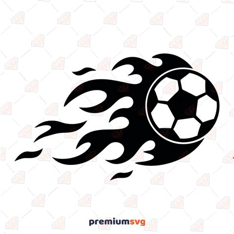 Soccer In Fire Svg Clipart Soccer Flame Svg Instant Download Premiumsvg