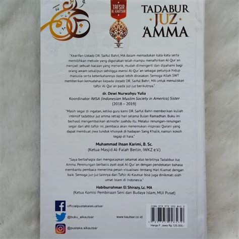 Tadabur Juz Amma Dr Saiful Bahri Hardcover Hobbies Toys Books