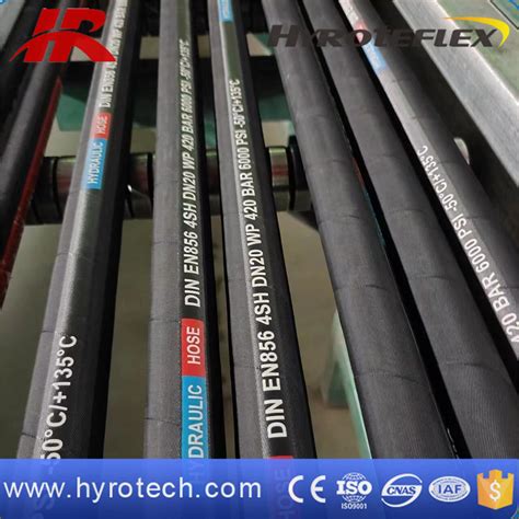 Smooth Wrapped Four Steel Wire Spiral Reinforced Hydraulic Rubber Hose