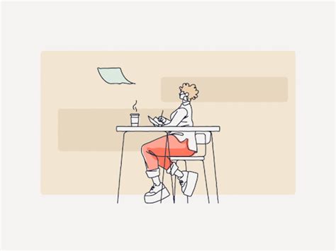 Illustration of Student Learning At A Classroom Desk – designstripe