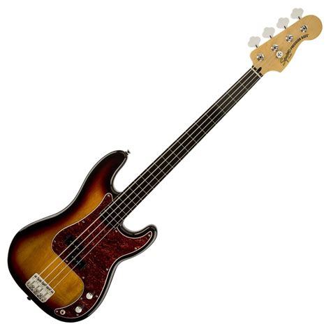 Disc Squier Vintage Modified Precision Bass Fretless 3 Tone Sunburst