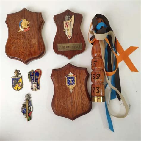 Lot Militaria Insignes Promotion Plaque Murale M Dailles Drago