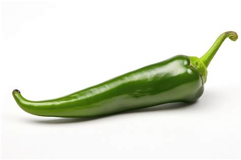 Premium Ai Image Green Chili Pepper Closeup On White Background